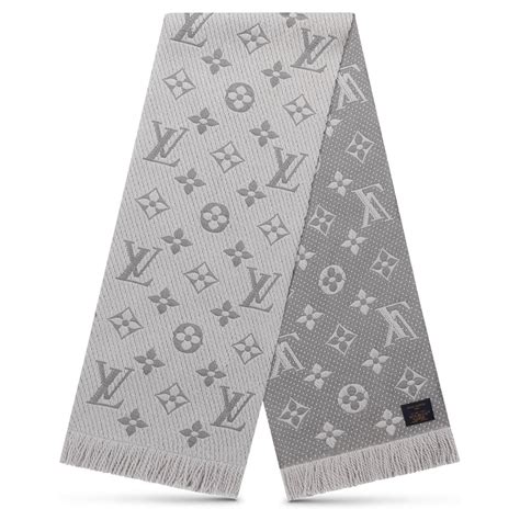 logomania scarf louis vuitton grey|Louis Vuitton logo scarf.